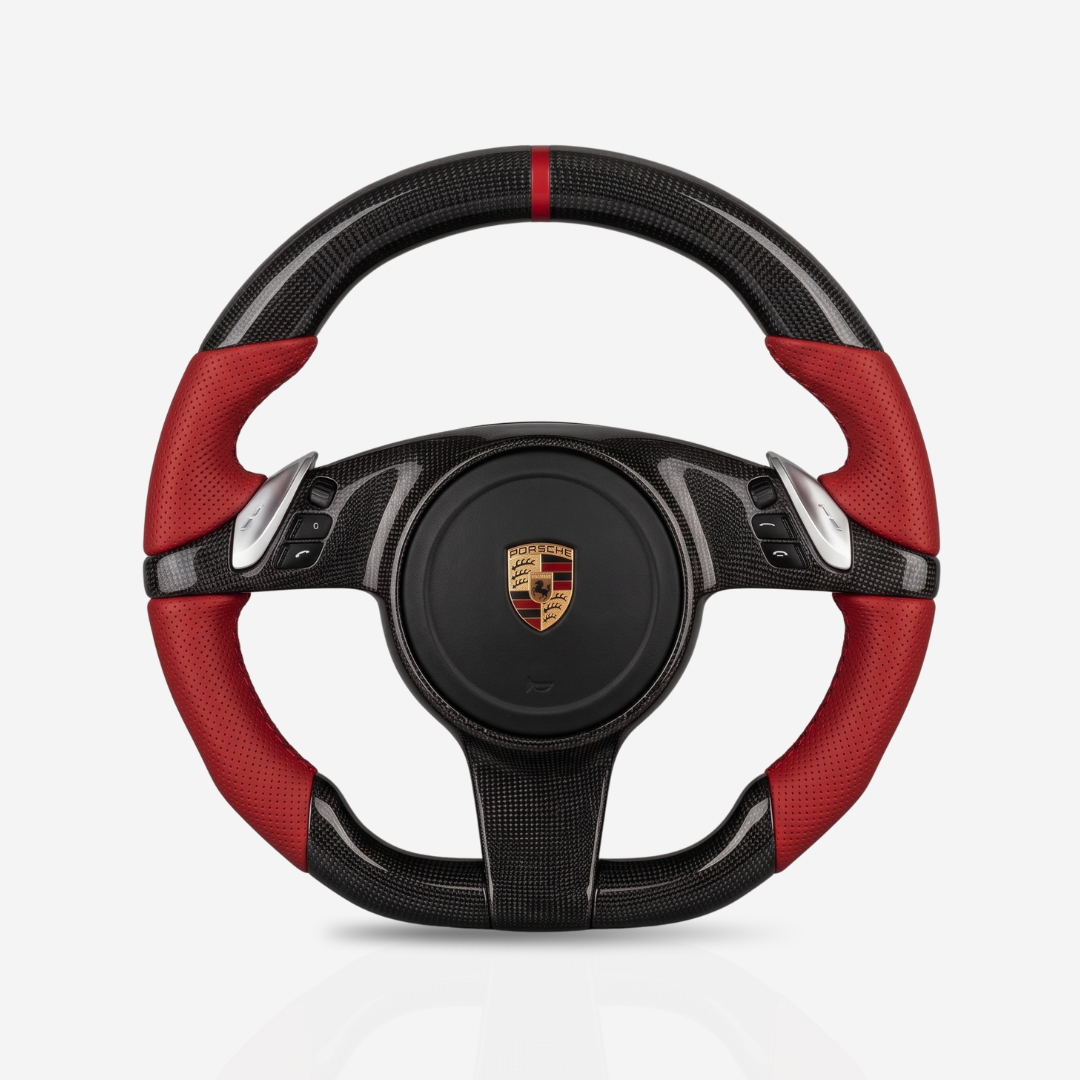 Porsche Gloss Carbon Fibre & Leather Steering Wheel — 14