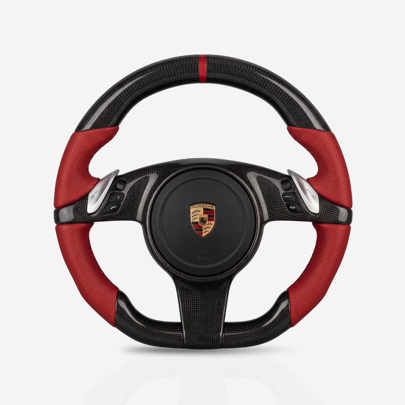Porsche Gloss Carbon Fibre & Leather Steering Wheel — 14