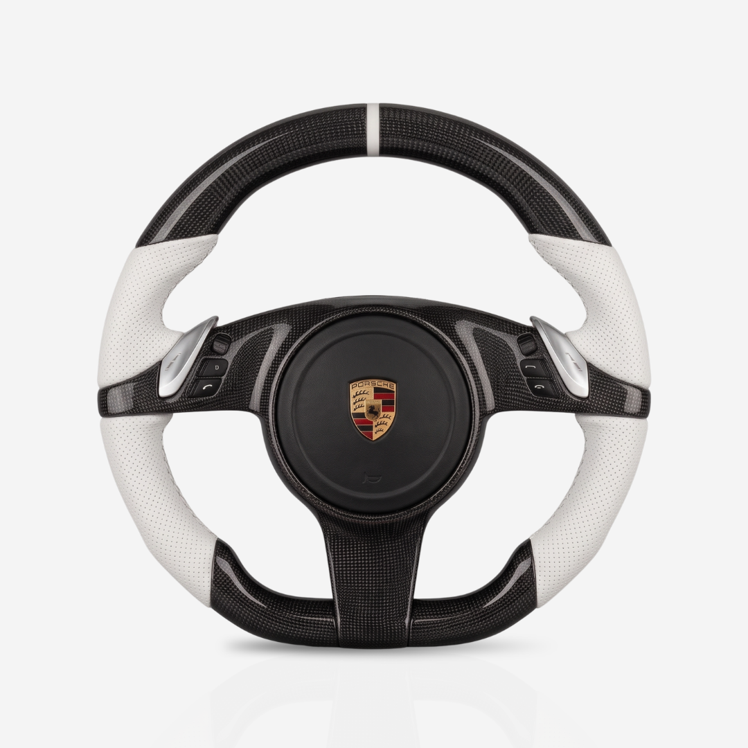 Porsche Gloss Carbon Fibre & Leather Steering Wheel — 15