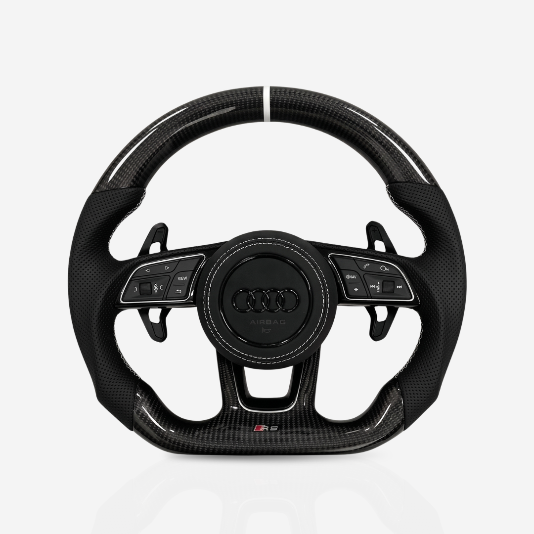 Audi Gloss Carbon Fibre & Leather Steering Wheel — 10