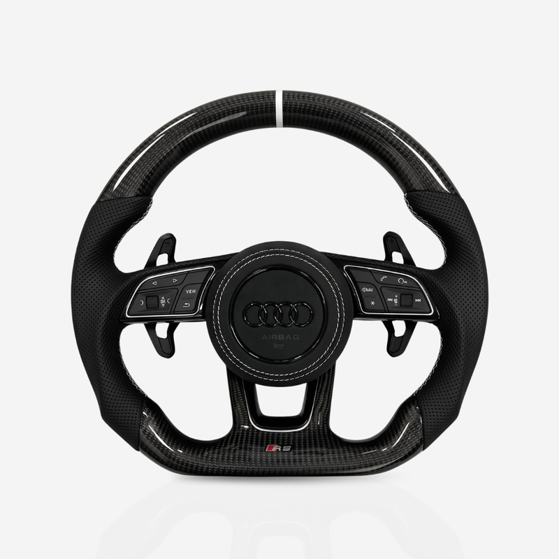Audi Gloss Carbon Fibre & Leather Steering Wheel — 10