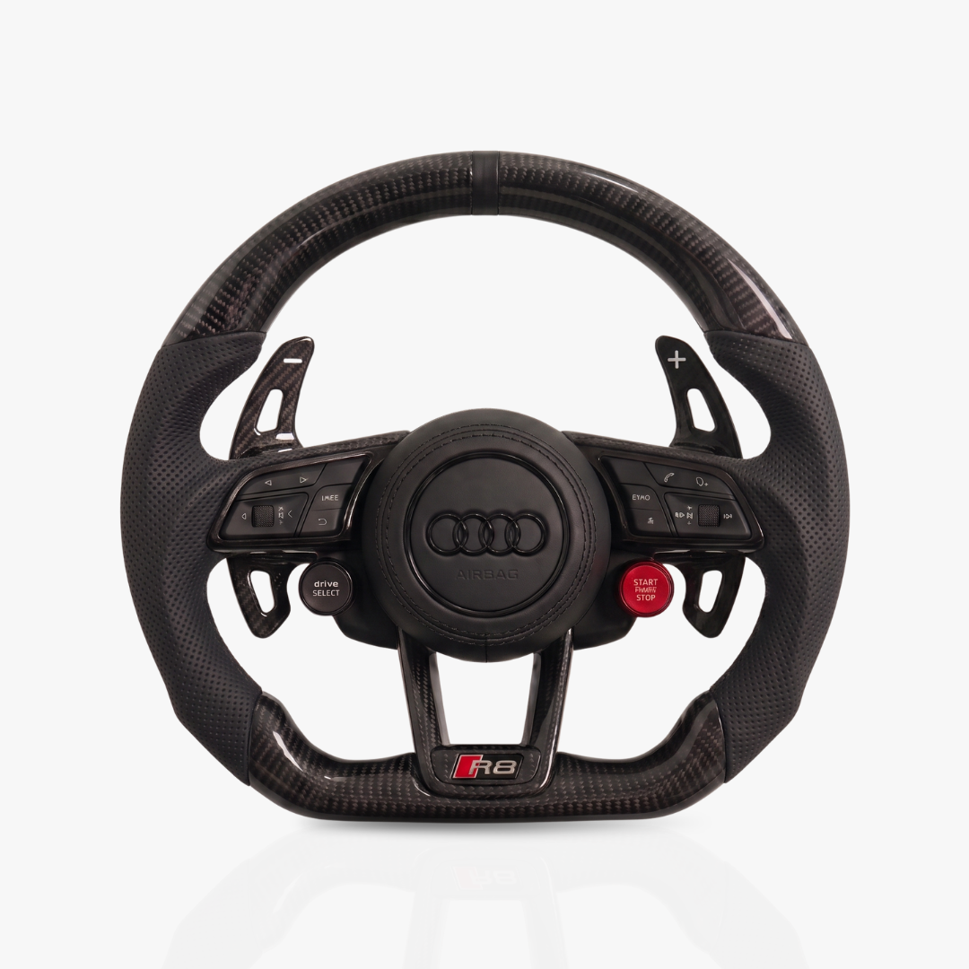 Audi Gloss Carbon Fibre & Leather Steering Wheel — 16