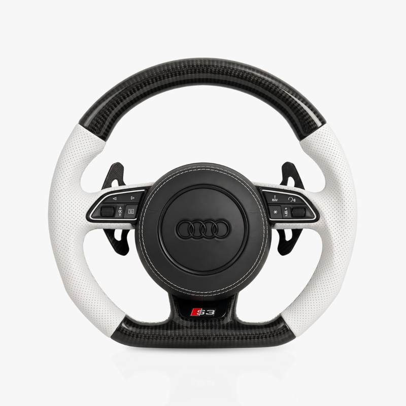 Audi Gloss Carbon Fibre & Leather Steering Wheel — 18