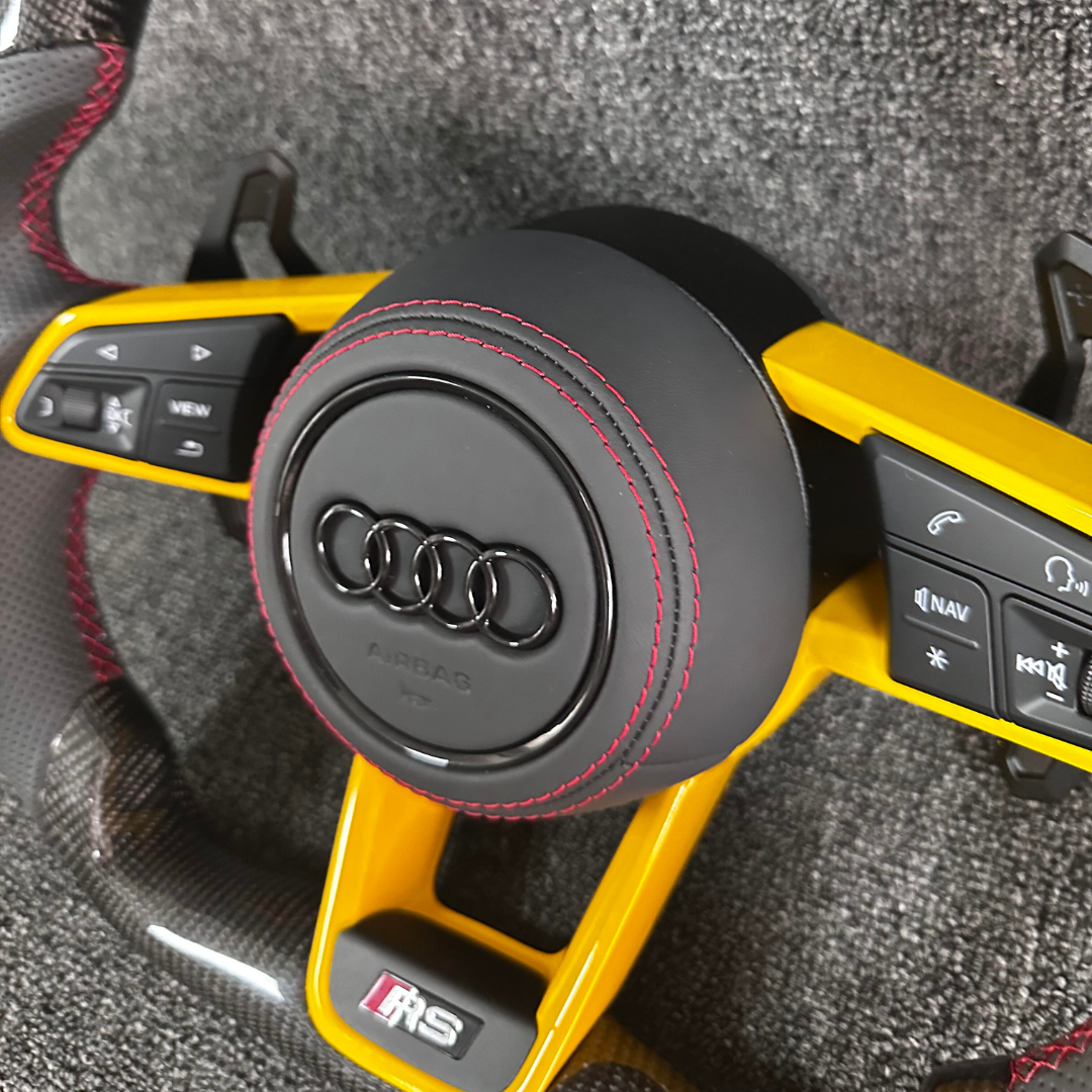 Audi Gloss Carbon Fibre & Leather Steering Wheel — 20