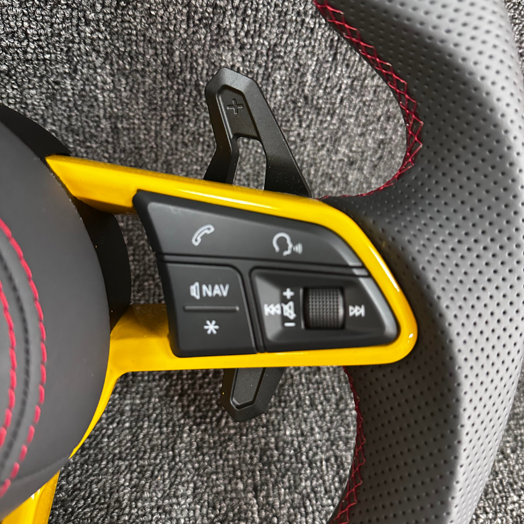Audi Gloss Carbon Fibre & Leather Steering Wheel — 20