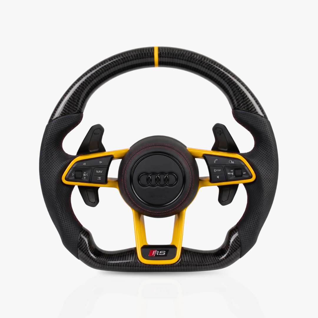 Audi Gloss Carbon Fibre & Leather Steering Wheel — 20
