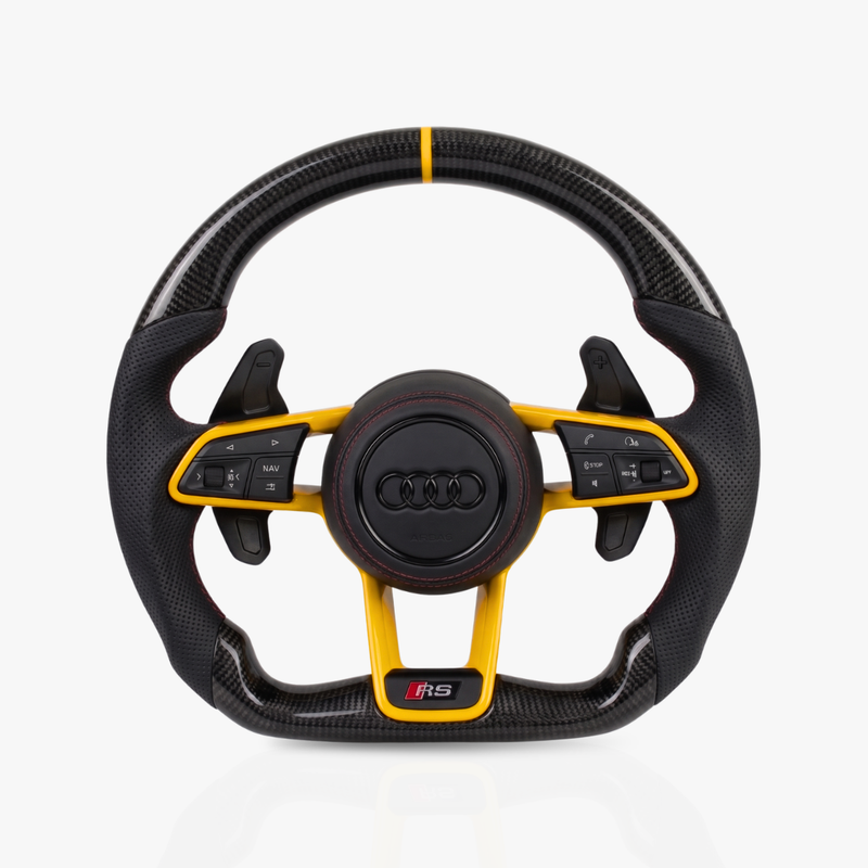 Audi Gloss Carbon Fibre & Leather Steering Wheel — 20