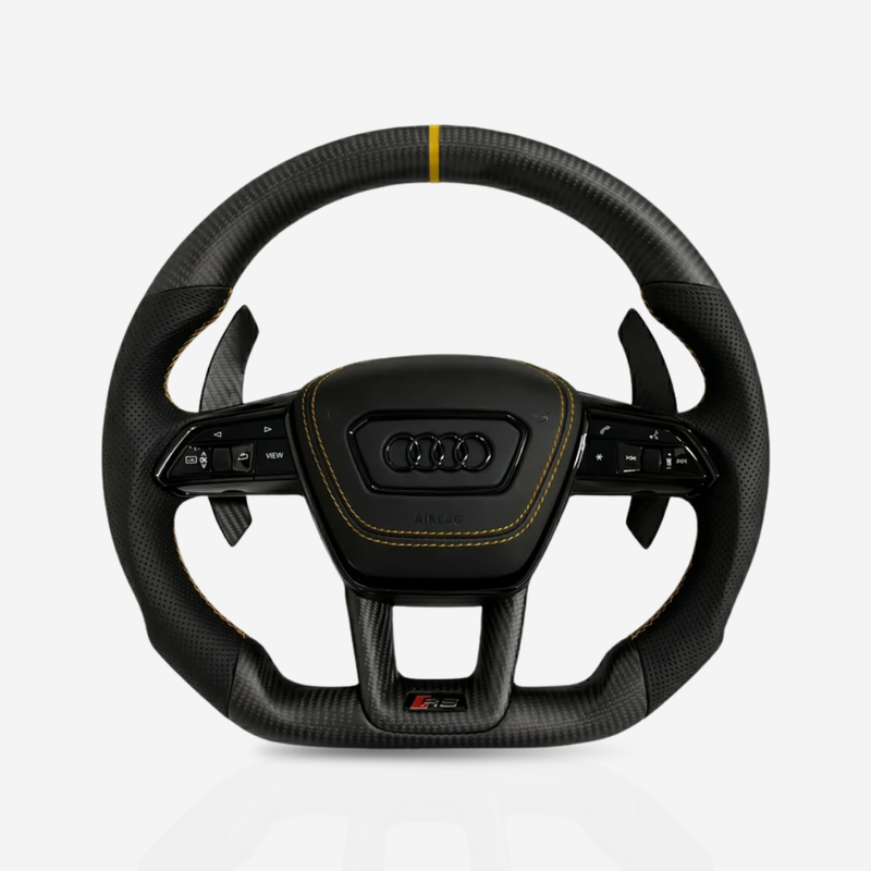 Audi Matte Carbon Fibre & Leather Steering Wheel — 03
