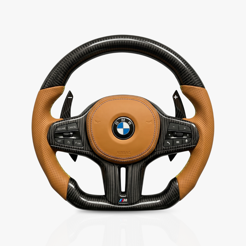 BMW Gloss Carbon Fibre & Leather Steering Wheel — 22