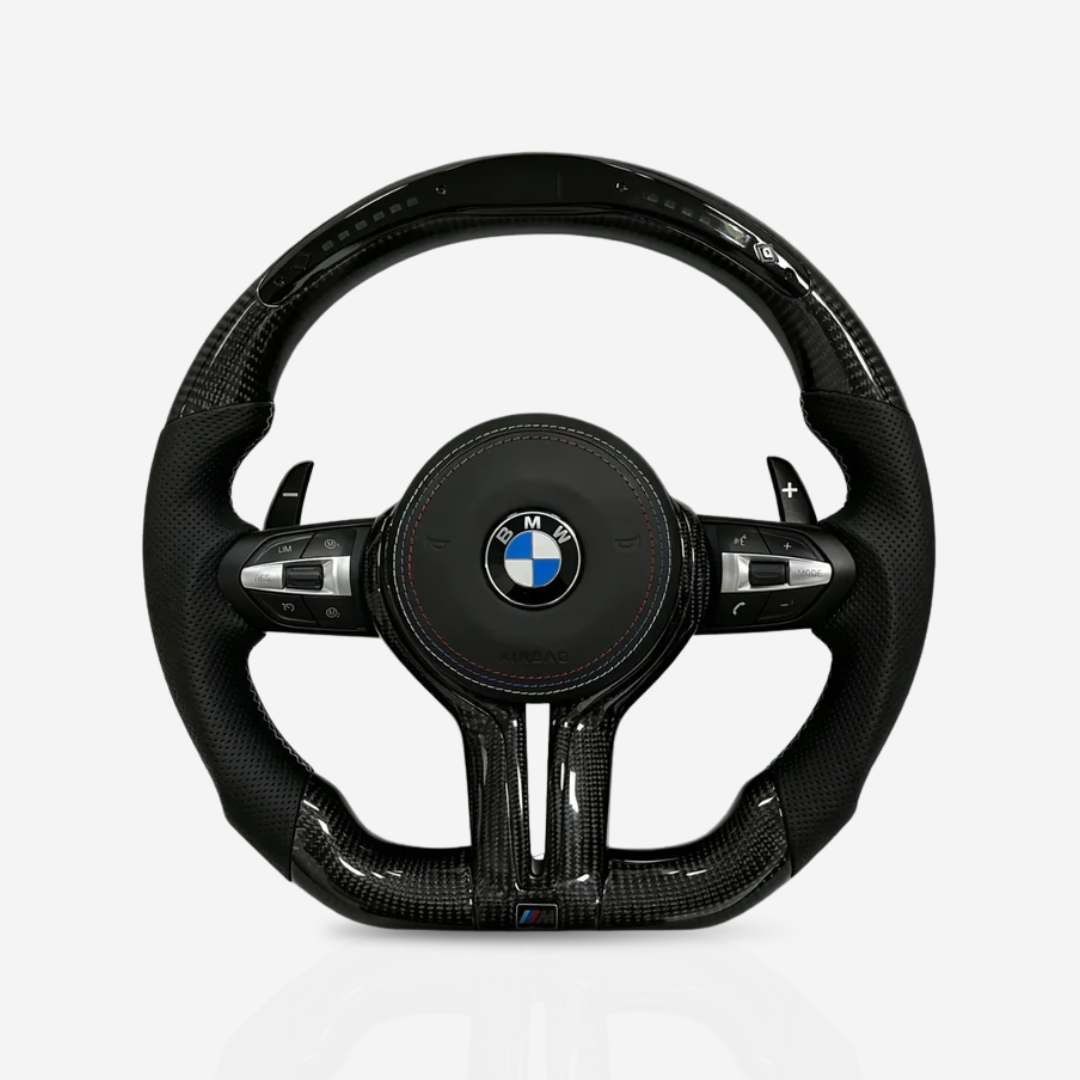 BMW Gloss Carbon Fibre & Leather Steering Wheel — 12