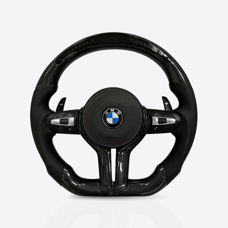 BMW Gloss Carbon Fibre & Leather Steering Wheel — 12