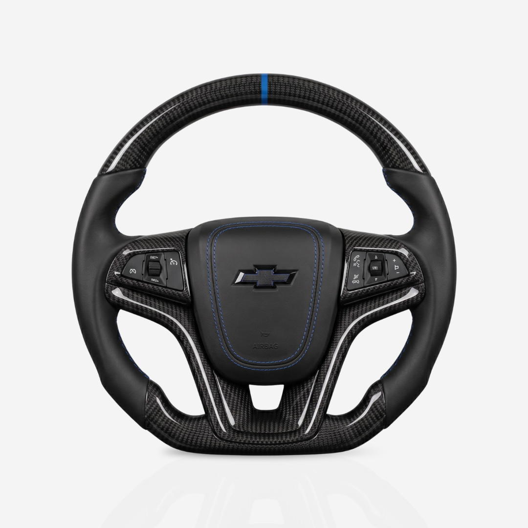 Chevrolet Camaro Gloss Carbon Fibre & Leather Steering Wheel — 01