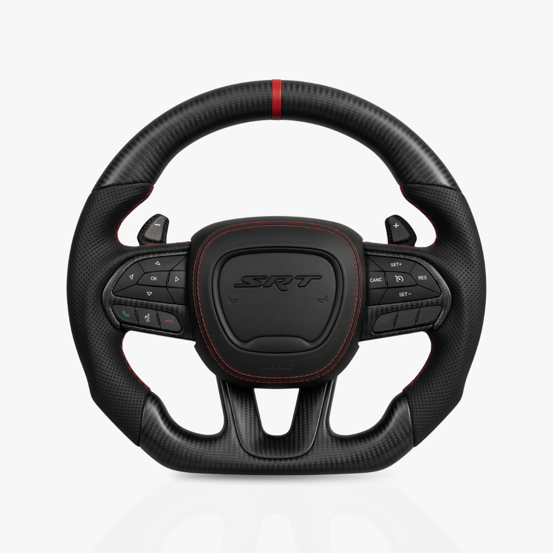 Dodge Matte Carbon Fibre & Leather Steering Wheel — 06