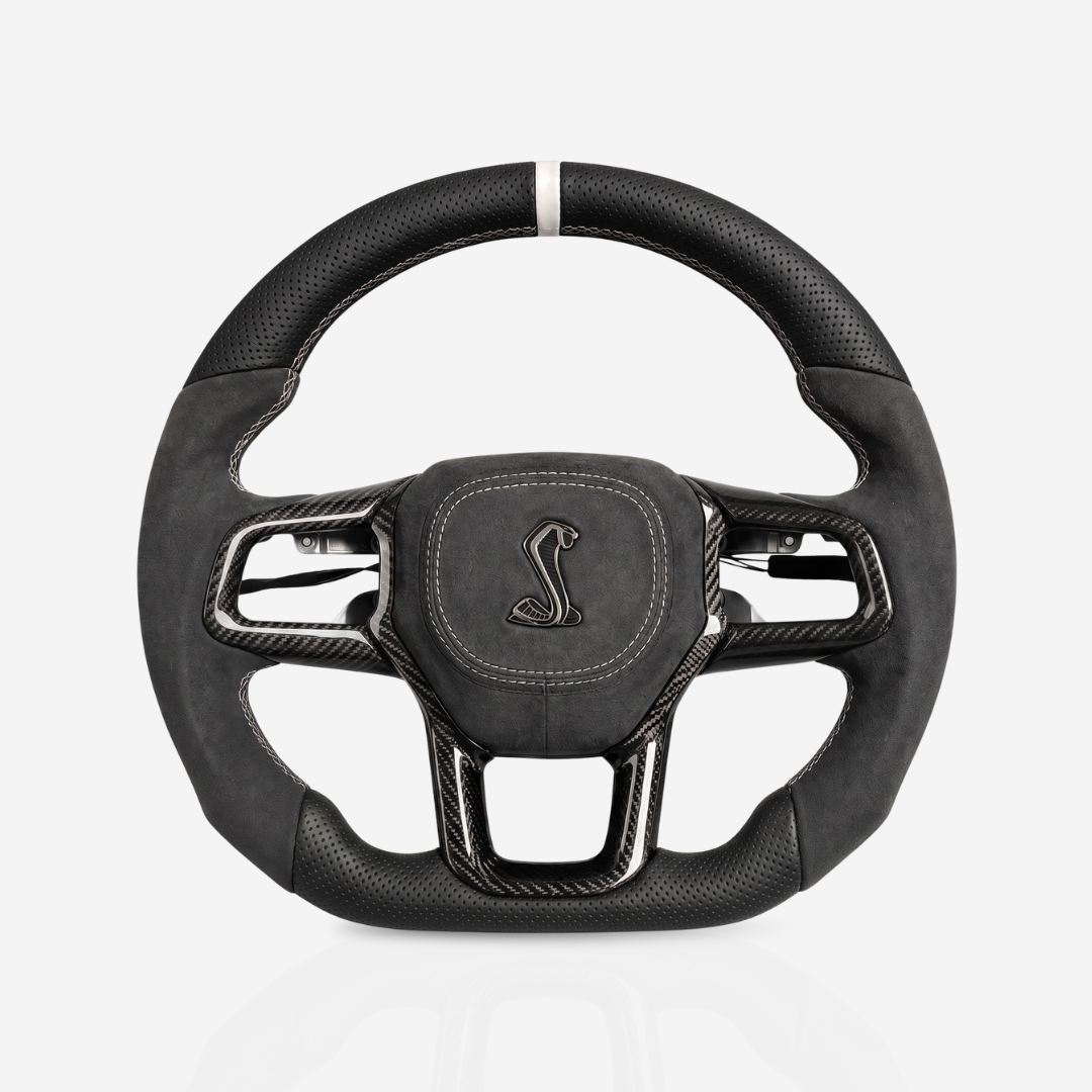 Ford Mustang Gloss Carbon Fibre & Alcantara Steering Wheel — 16