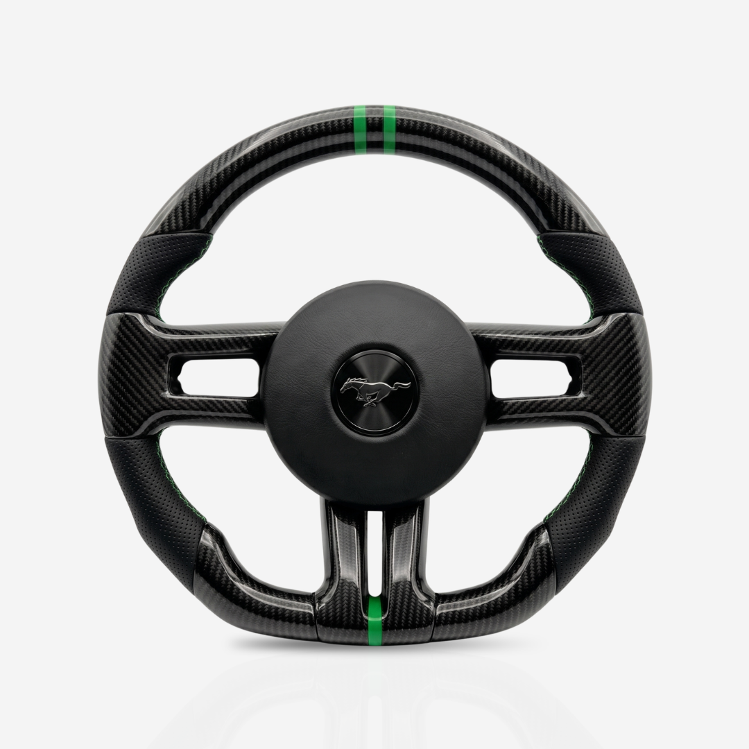 Ford Mustang Gloss Carbon Fibre & Leather Steering Wheel — 14