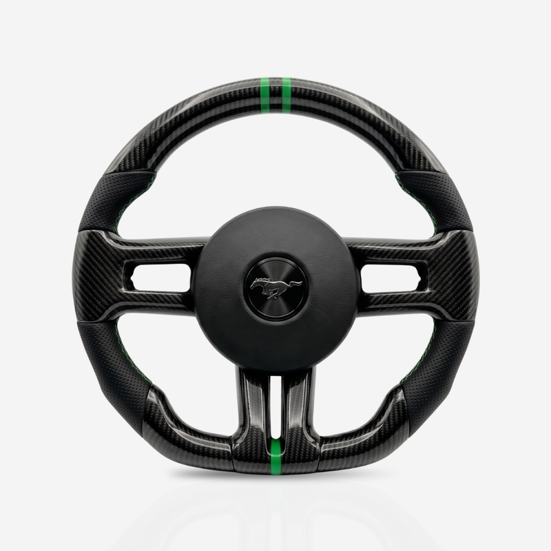 Ford Mustang Gloss Carbon Fibre & Leather Steering Wheel — 14