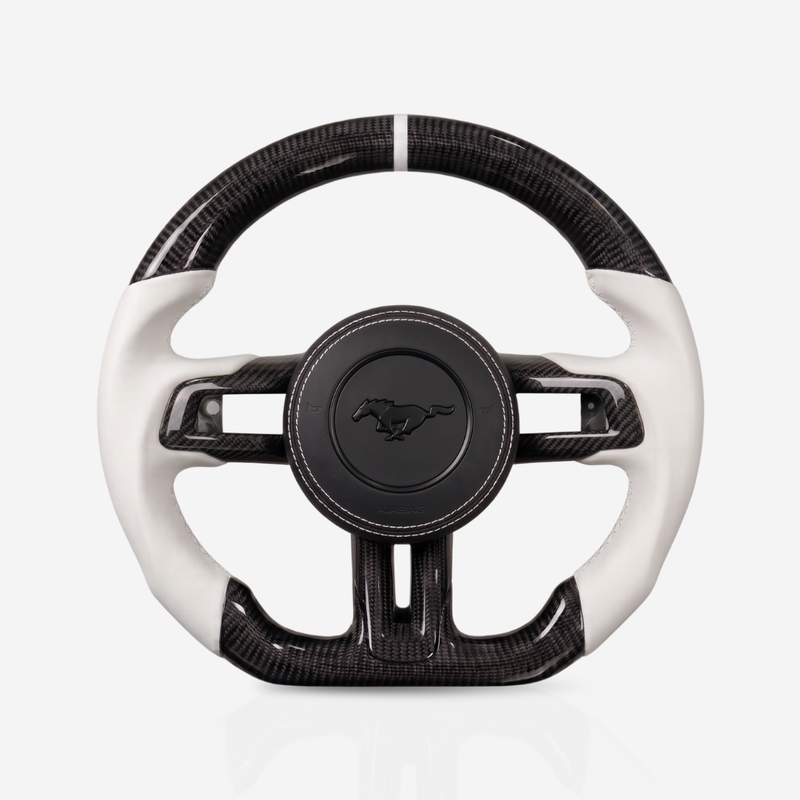 Ford Mustang Gloss Carbon Fibre & Leather Steering Wheel — 21