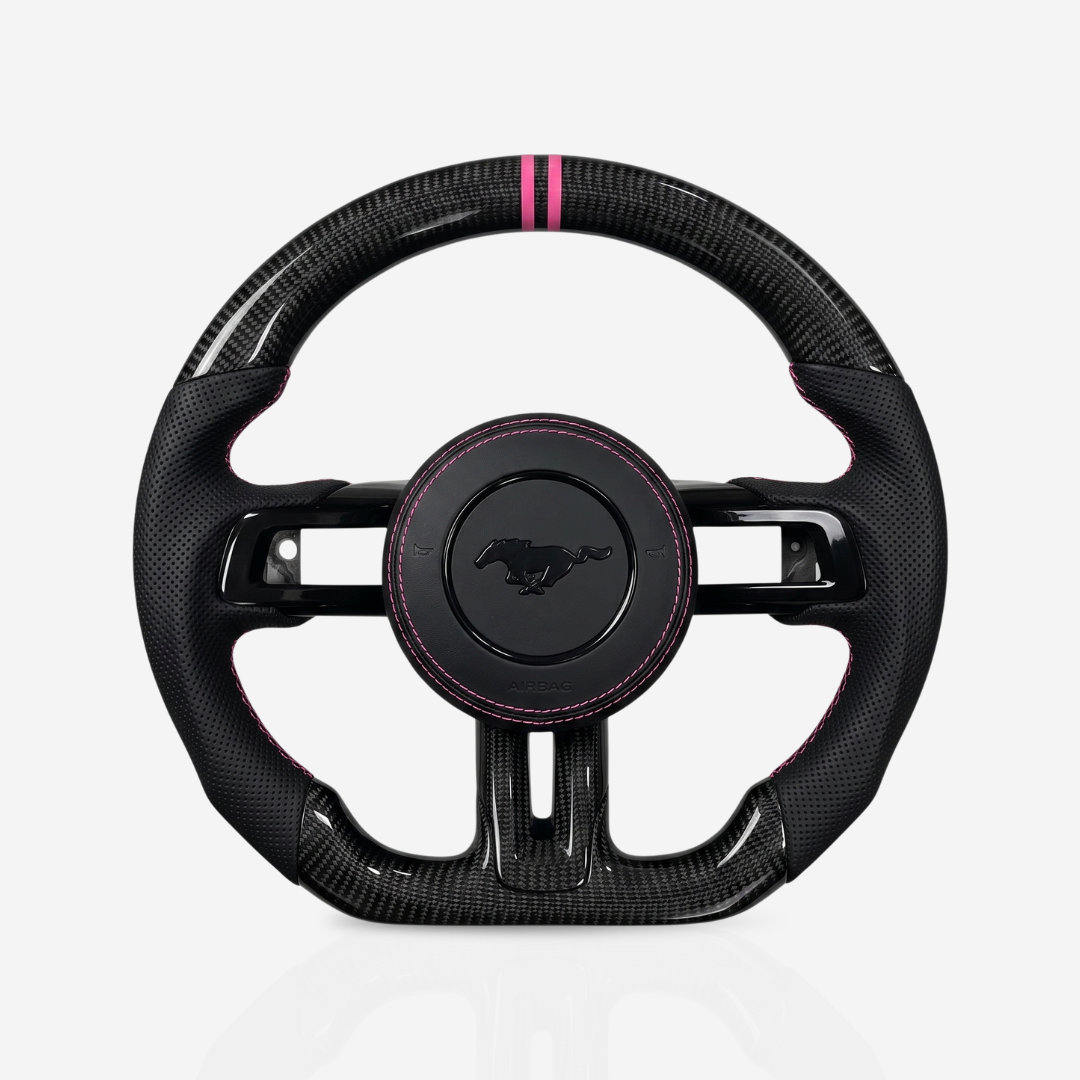 Ford Mustang Gloss Carbon Fibre & Leather Steering Wheel — 25