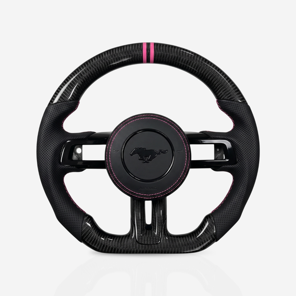 Ford Mustang Gloss Carbon Fibre & Leather Steering Wheel — 25
