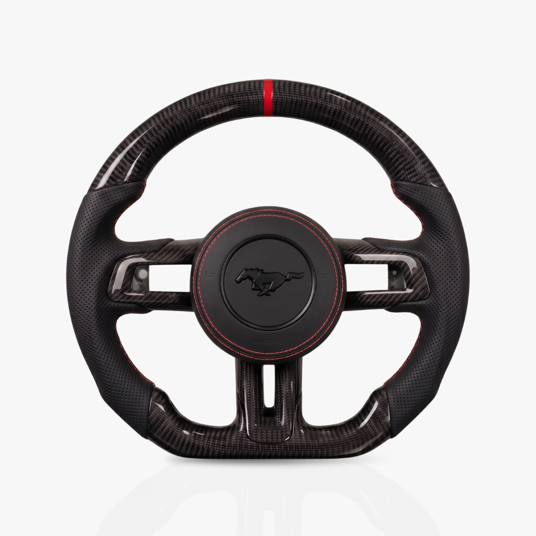 Ford Mustang Gloss Carbon Fibre & Leather Steering Wheel — 27