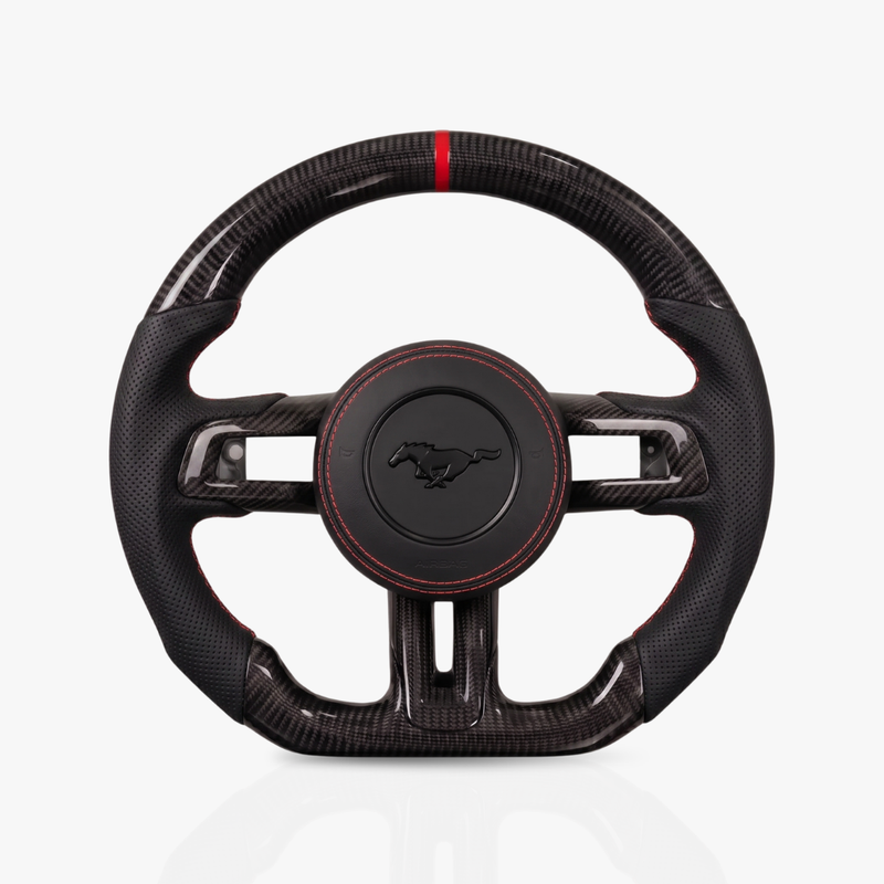 Ford Mustang Gloss Carbon Fibre & Leather Steering Wheel — 27