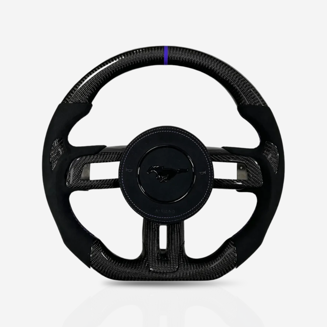 Ford Mustang Gloss Carbon Fibre & Alcantara Steering Wheel — 11