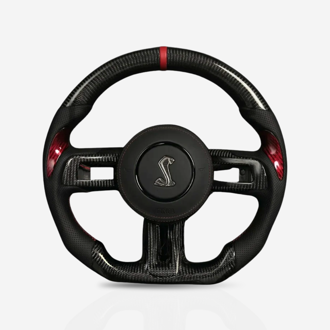 Ford Mustang Gloss Carbon Fibre & Leather Steering Wheel — 05