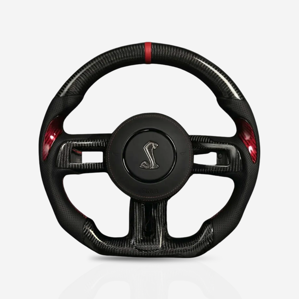 Ford Mustang Gloss Carbon Fibre & Leather Steering Wheel — 05