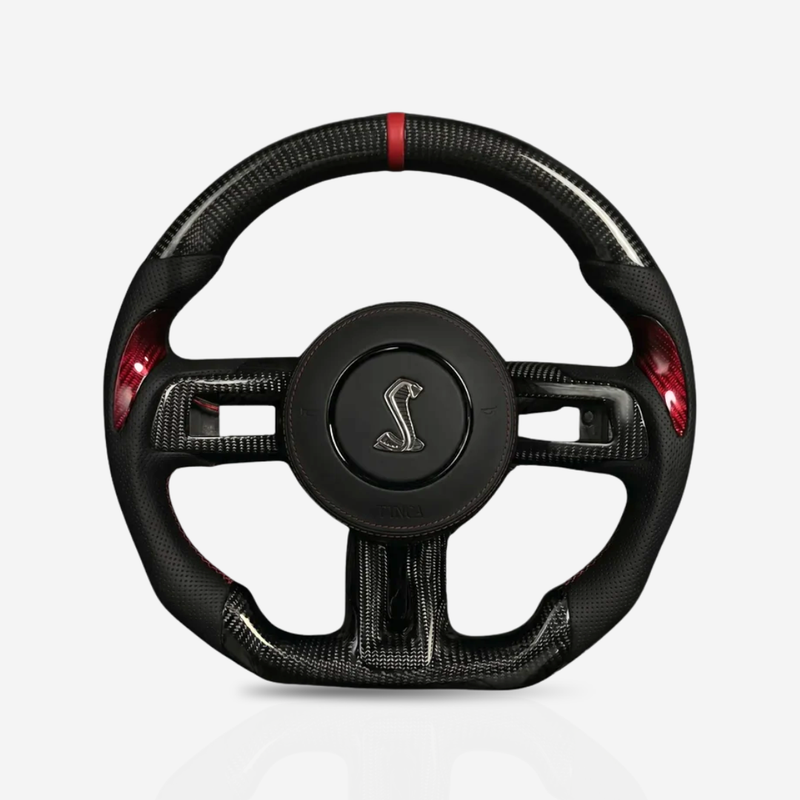 Ford Mustang Gloss Carbon Fibre & Leather Steering Wheel — 05