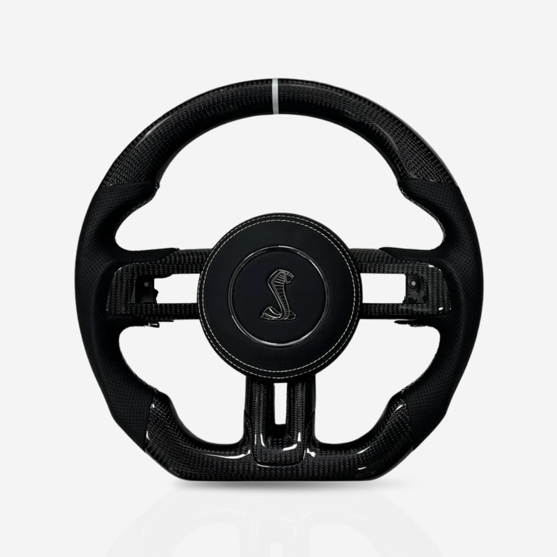 Ford Mustang Gloss Carbon Fibre & Leather Steering Wheel — 08