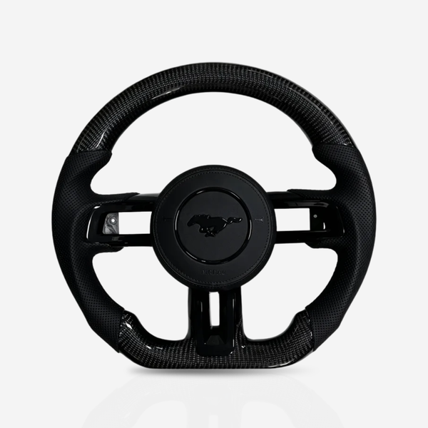 Ford Mustang Gloss Carbon Fibre & Leather Steering Wheel — 09