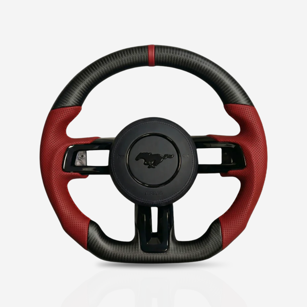 Ford Mustang Matte Carbon Fibre & Leather Steering Wheel — 06