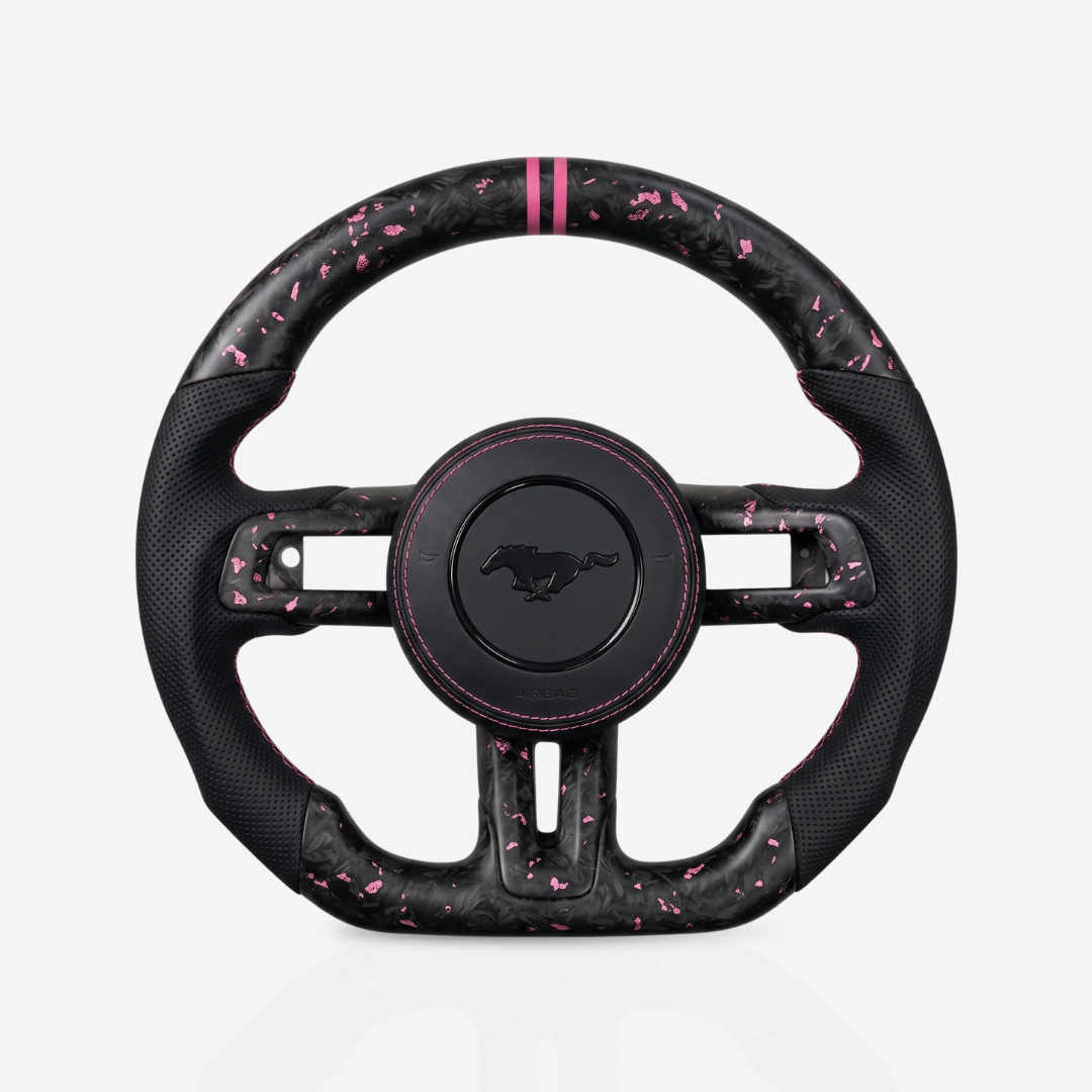 Ford Mustang Matte Forged Carbon Fibre & Leather Steering Wheel — 17