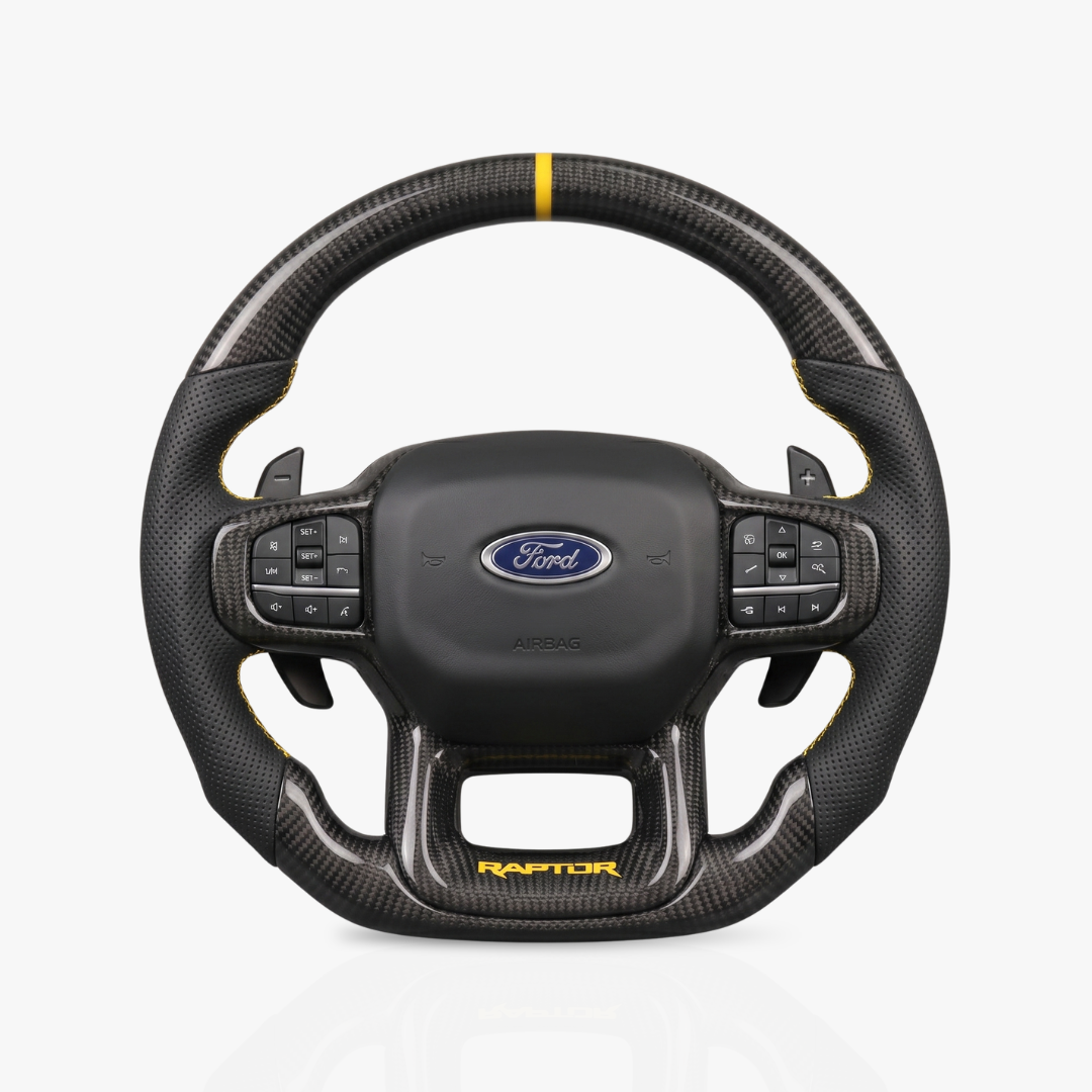 Ford Ranger Raptor Gloss Carbon Fibre & Leather Steering Wheel — 22