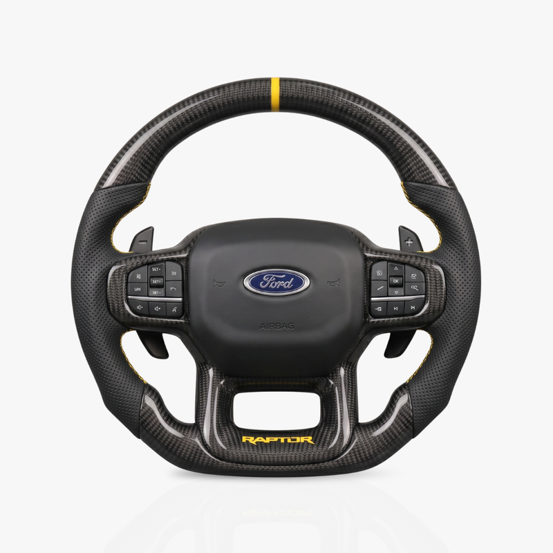 Ford Ranger Raptor Gloss Carbon Fibre & Leather Steering Wheel — 22