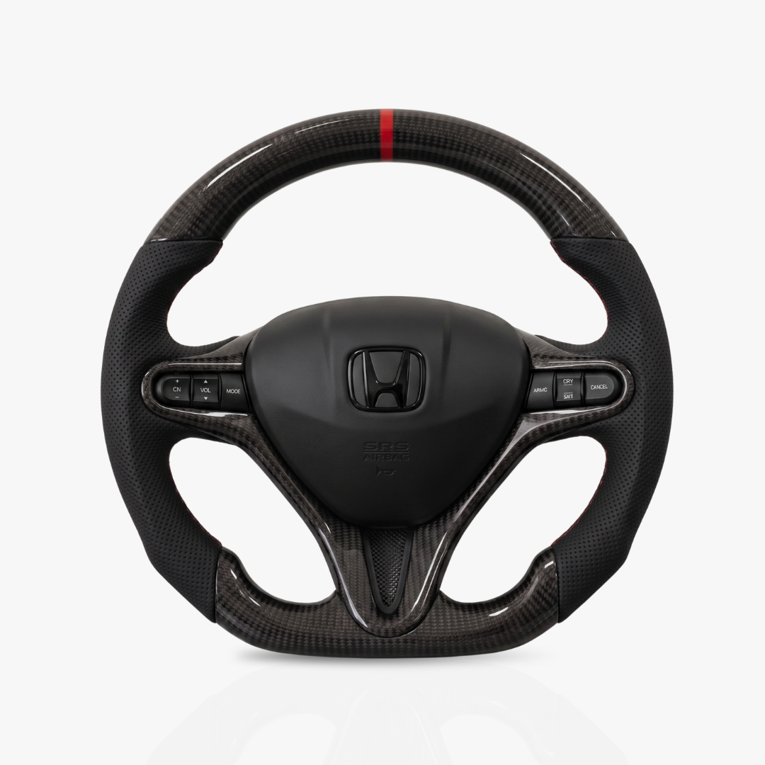 Honda Gloss Carbon Fibre & Leather Steering Wheel — 01