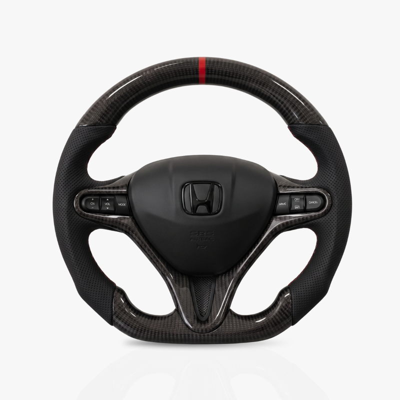 Honda Gloss Carbon Fibre & Leather Steering Wheel — 01