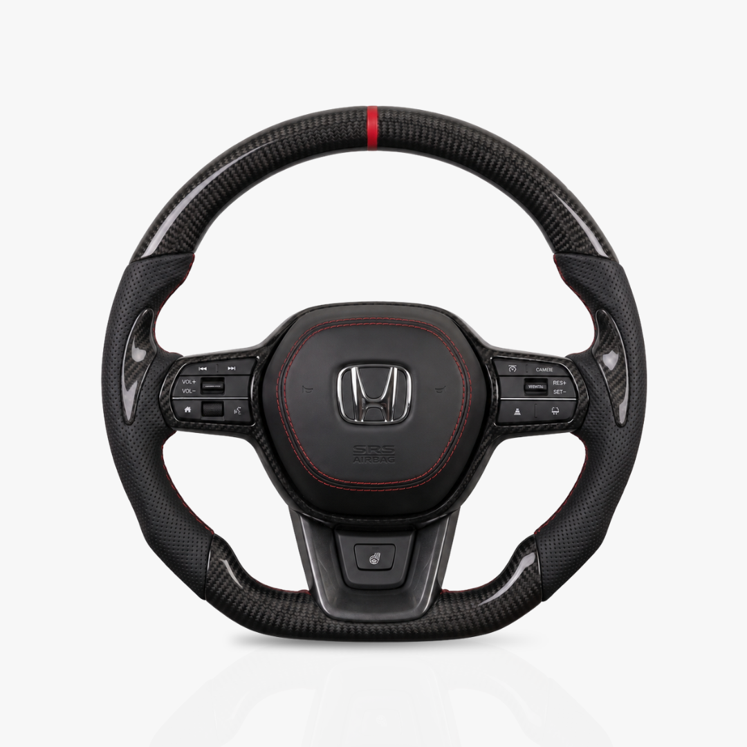 Honda Gloss Carbon Fibre & Leather Steering Wheel — 07