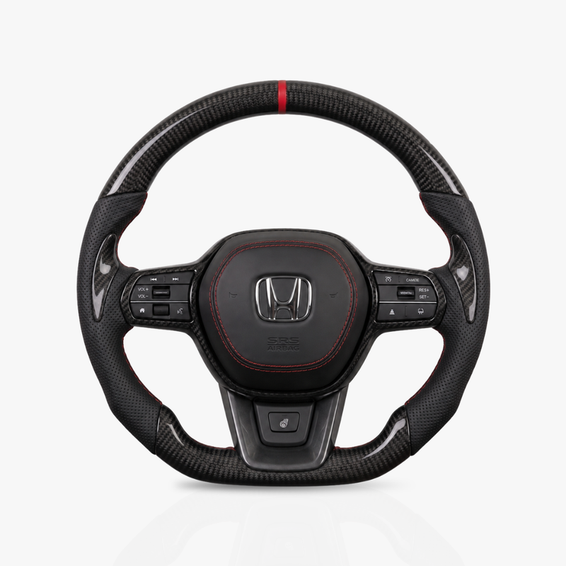 Honda Gloss Carbon Fibre & Leather Steering Wheel — 07