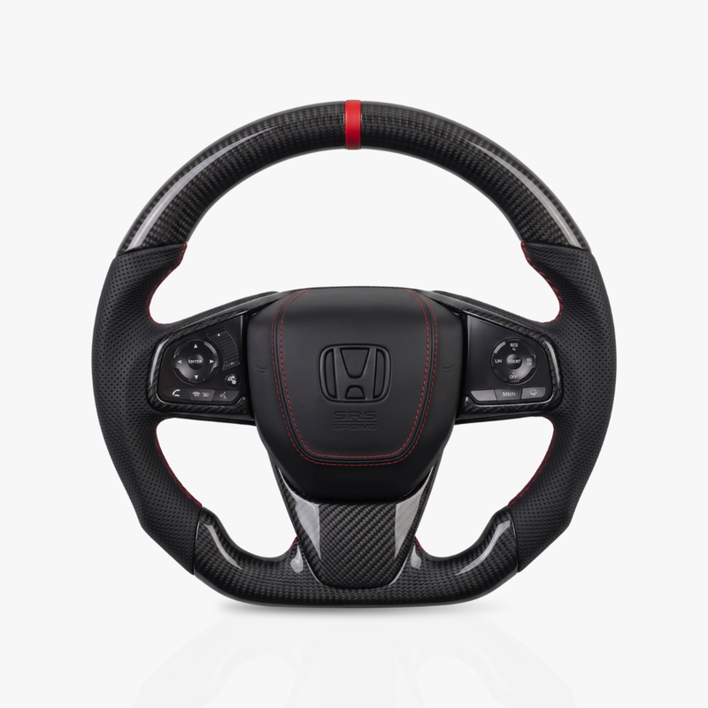 Honda Gloss Carbon Fibre & Leather Steering Wheel — 13