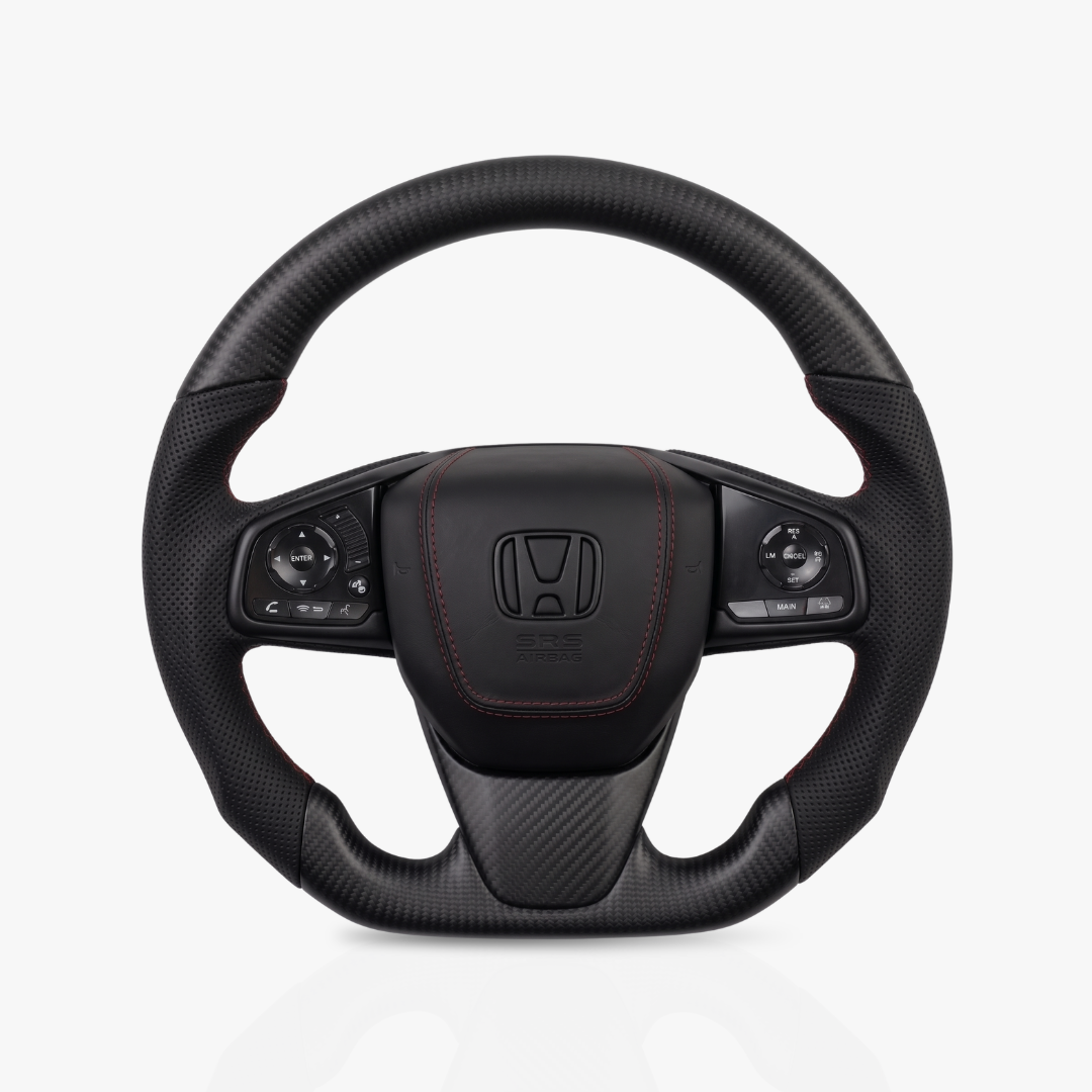 Honda Matte Carbon Fibre & Leather Steering Wheel — 06