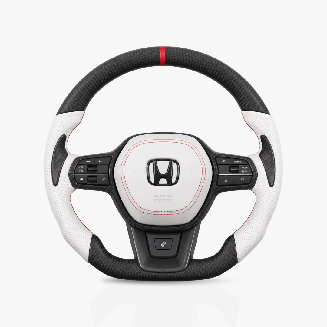 Honda Matte Carbon Fibre & Leather Steering Wheel — 08