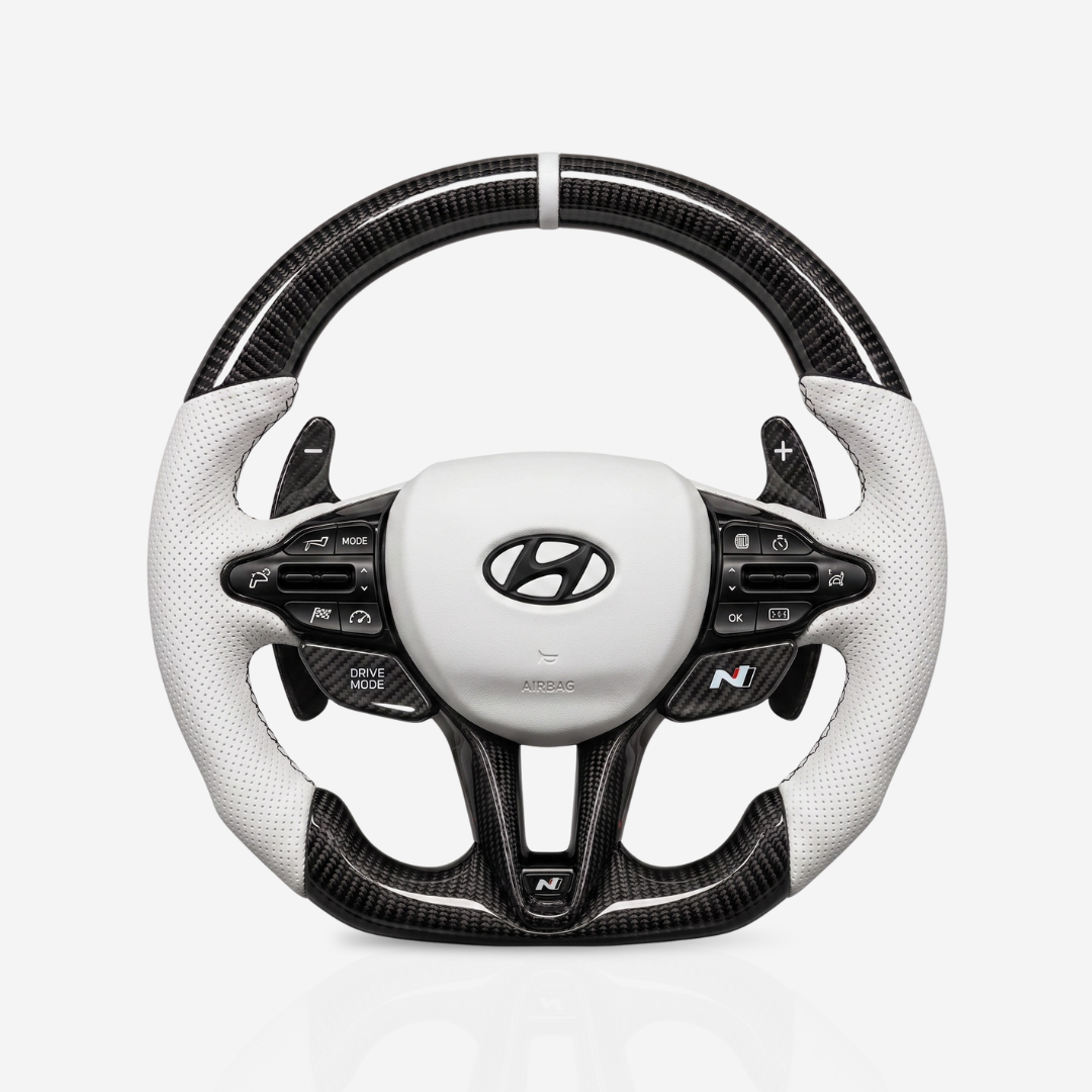 Hyundai Gloss Carbon Fibre & Leather Steering Wheel — 02