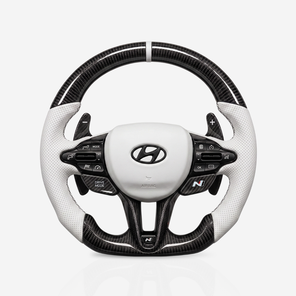 Hyundai Gloss Carbon Fibre & Leather Steering Wheel — 02