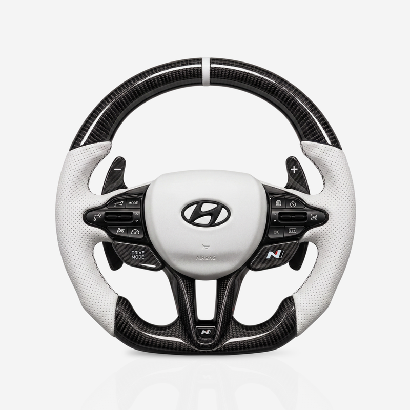 Hyundai Gloss Carbon Fibre & Leather Steering Wheel — 02