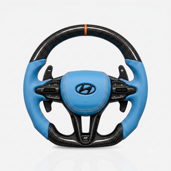 Hyundai Gloss Carbon Fibre & Leather Steering Wheel — 03