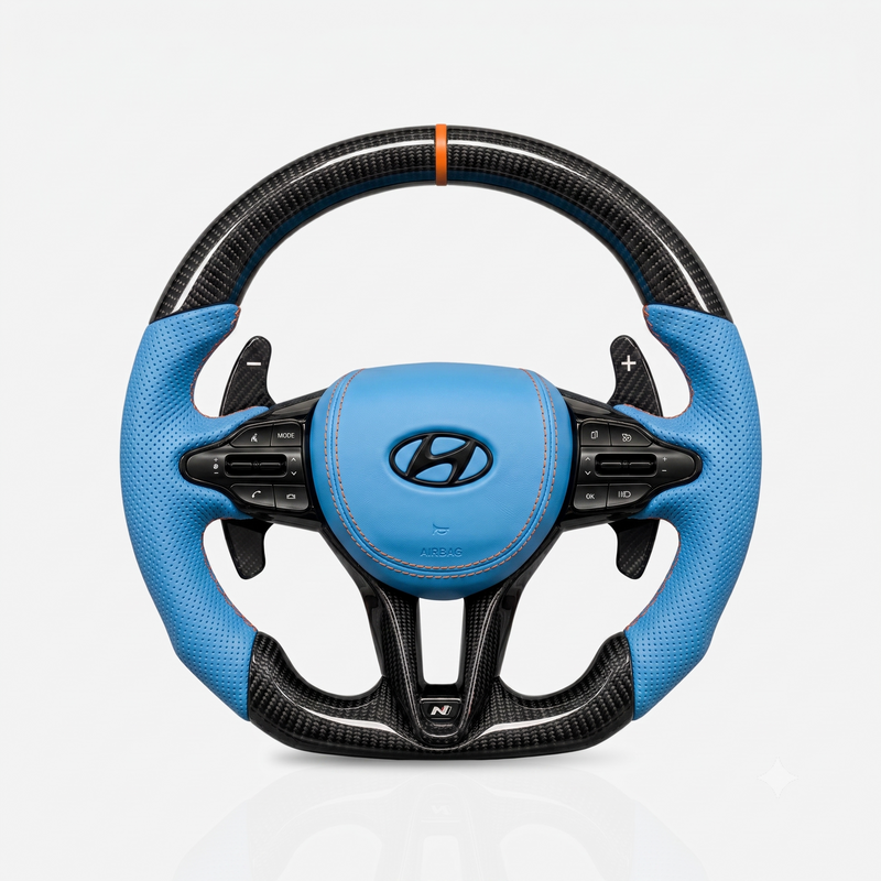 Hyundai Gloss Carbon Fibre & Leather Steering Wheel — 03