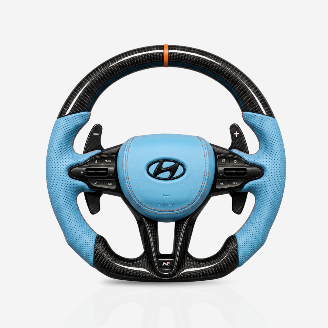 Hyundai Gloss Carbon Fibre & Leather Steering Wheel — 03