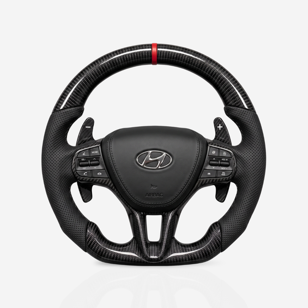 Hyundai Gloss Carbon Fibre & Leather Steering Wheel — 05