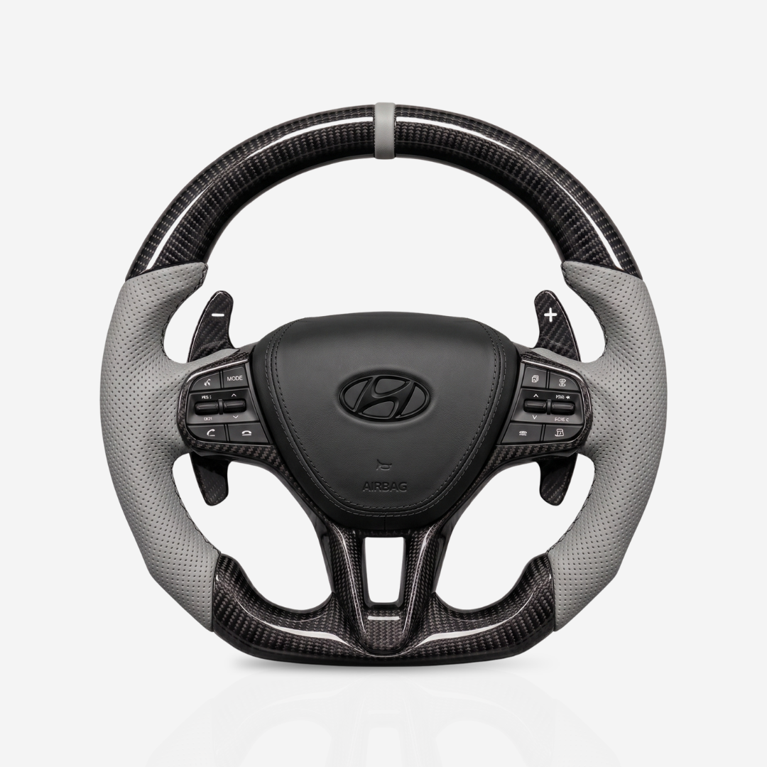 Hyundai Gloss Carbon Fibre & Leather Steering Wheel — 06